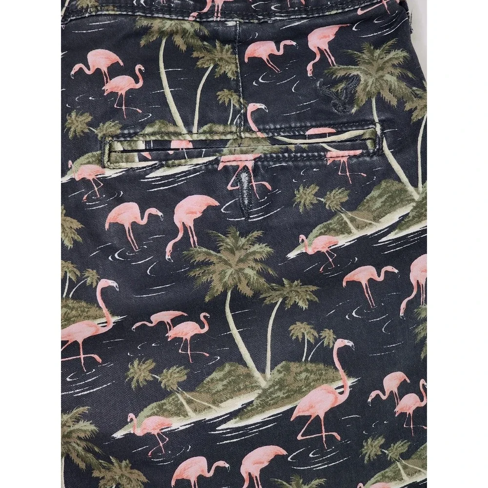 American Eagle Slim Mens 30 Black Stretch‎ Flamingo Shorts Extreme Flex Chinos